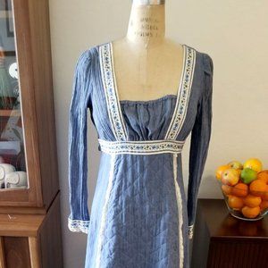 Sweet VTG 1970's Bohemian-Chic Peasant Dress Gunne